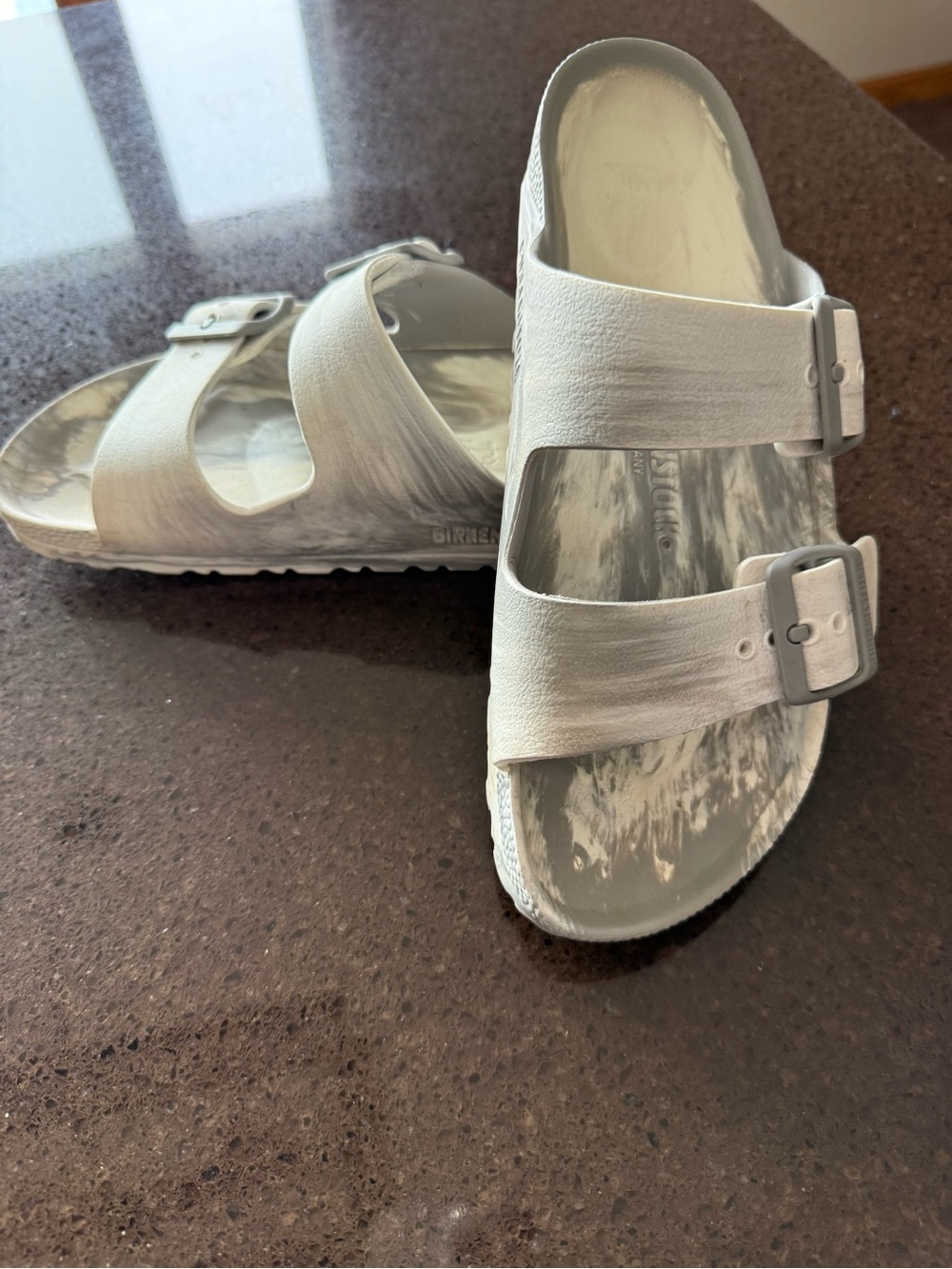 Birkenstock White Two-Strap Adjustable Slide Sandals for Women